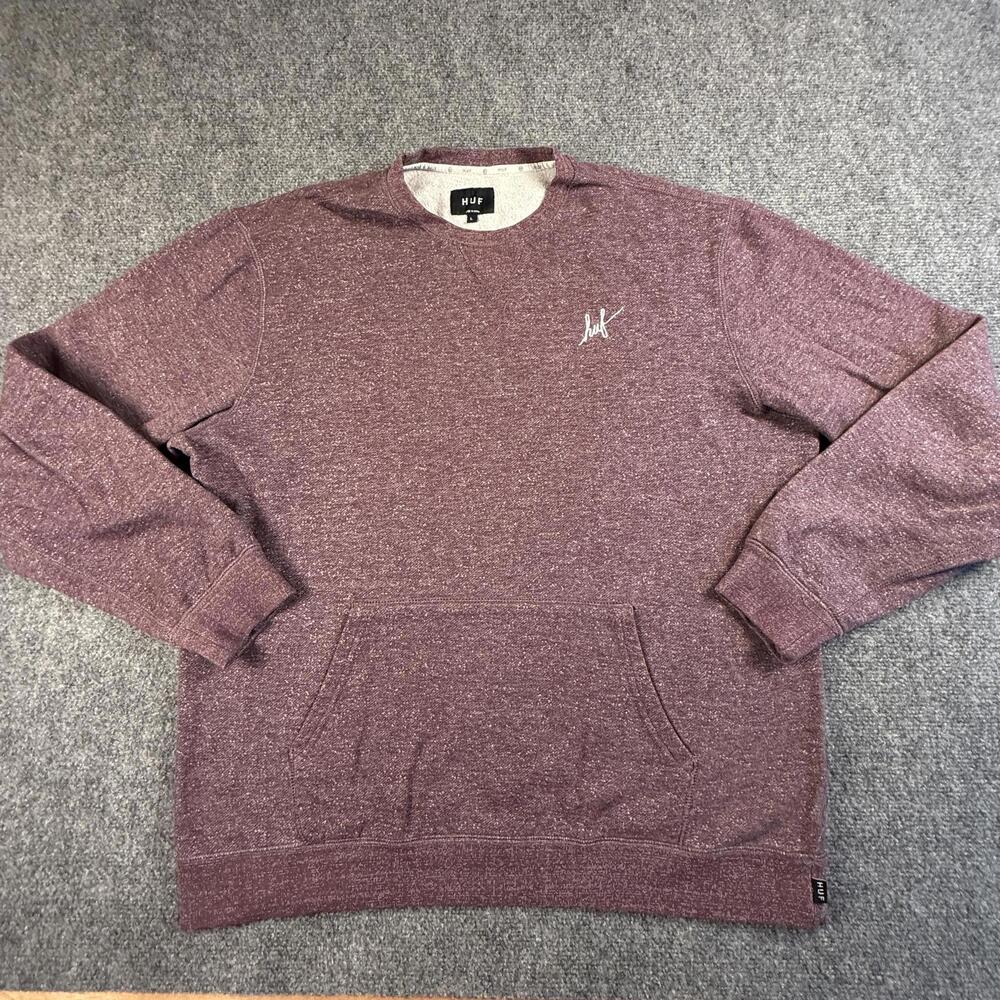 HUF Men's Burgundy Crewneck Sweatshirt Size L‎ #1711